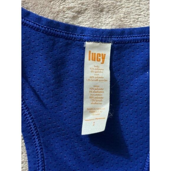 Lucy Active Mesh Inserts Racerback Bra Tank Royal Blue‎ Size Small - Picture 6 of 9